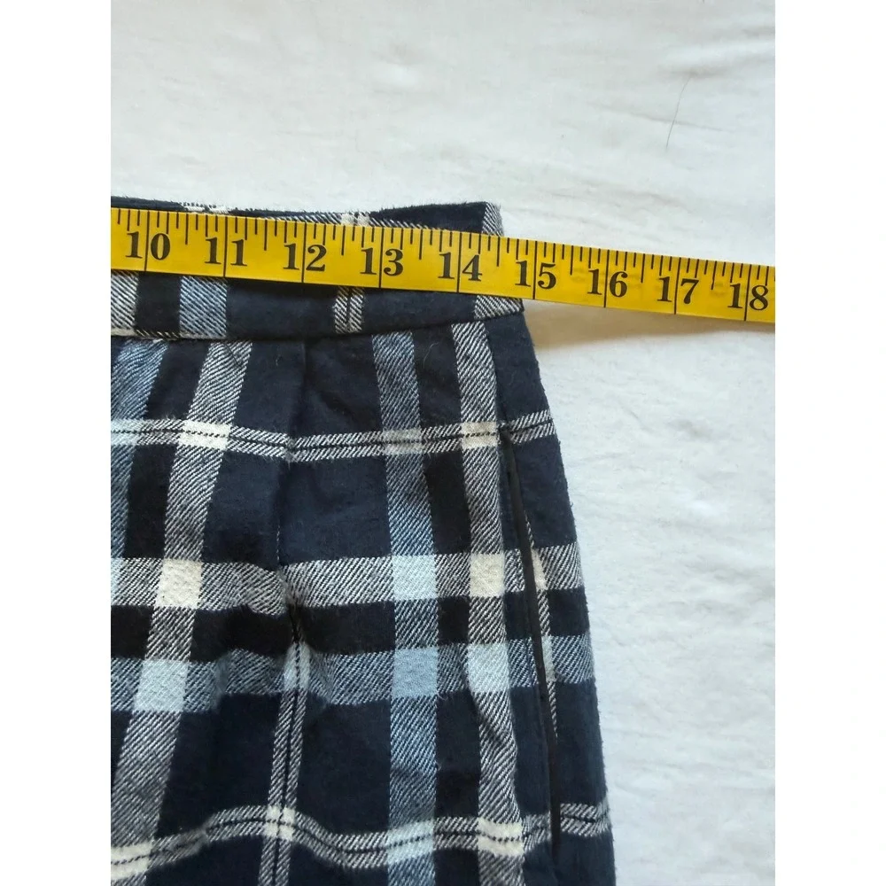 Tommy Hilfiger Womens Navy Blue Plaid Cotton Mini Skirt Size 4 Lined Preppy